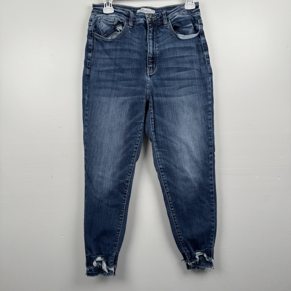 KanCan Womens 29 Blue High Rise Ankle Skinny Raw Hem Stretch Jeans VBK1472A